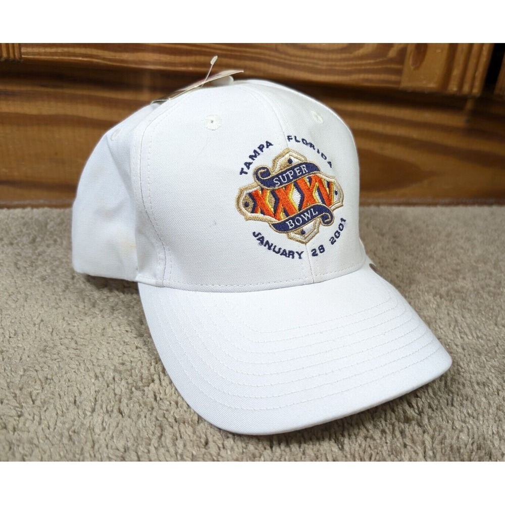 Vintage Baltimore Ravens Super‎ Bowl 35 Hat NWT NFL XXXV White Snapback